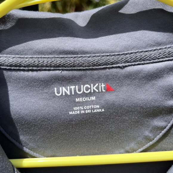 UNTUCKit Gray Damaschino Long Sleeve Contrast Pocket Polo Size M - Picture 4 of 8